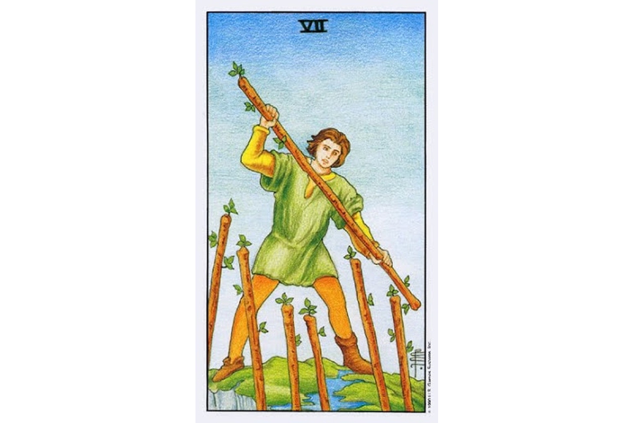 Ý nghĩa lá bài Seven Of Wands trong Tarot theo chuẩn Rider Waite Smith 4 Lá bài Seven Of Wands trong Tarot theo chuẩn Rider Waite Smith