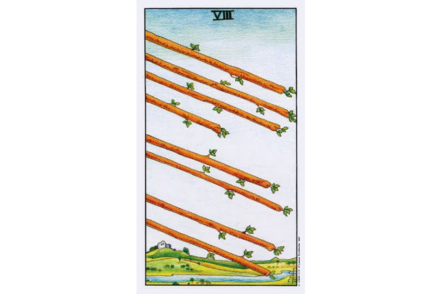 Ý nghĩa lá bài Eight Of Wands trong Tarot theo chuẩn Rider Waite Smith 4 Lá bài Eight Of Wands trong Tarot theo chuẩn Rider Waite Smith