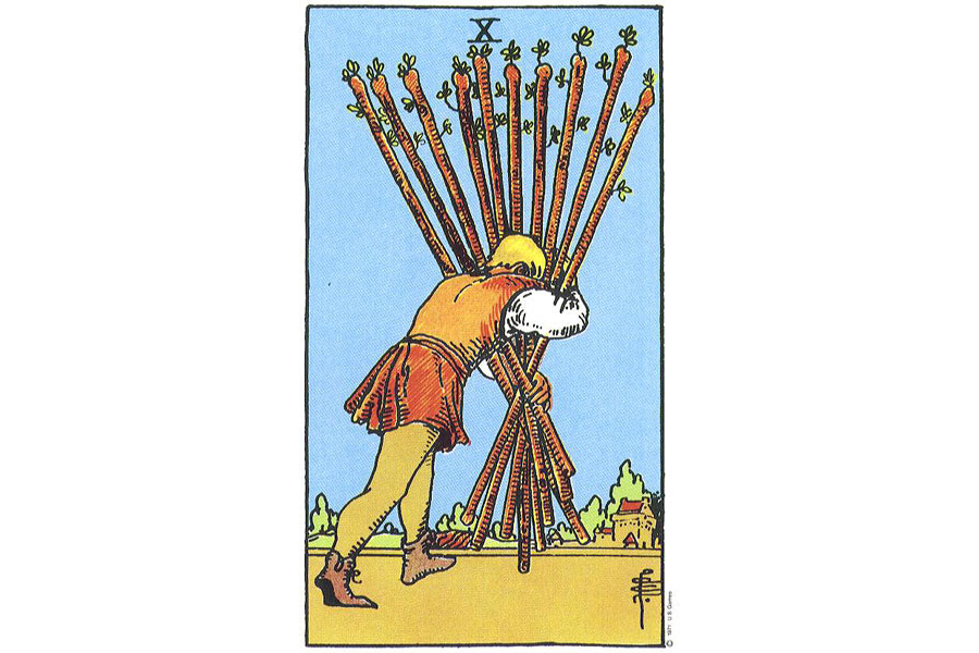 Ý nghĩa lá bài Ten Of Wands trong Tarot theo chuẩn Rider Waite Smith 4 Lá bài Ten Of Wands trong Tarot theo chuẩn Rider Waite Smith