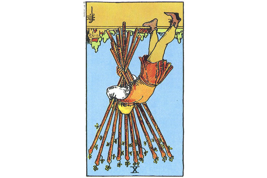 Ý nghĩa lá bài Ten Of Wands trong Tarot theo chuẩn Rider Waite Smith 6 Ý nghĩa ngược của Ten of Wands