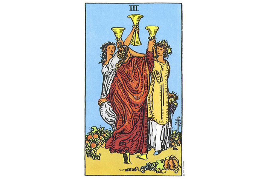 Ý nghĩa lá bài Three Of Cups trong Tarot theo chuẩn Rider Waite Smith 4 Lá bài Three Of Cups trong Tarot theo chuẩn Rider Waite Smith