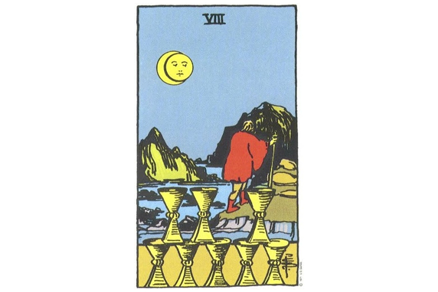 Ý nghĩa lá bài Eight Of Cups trong Tarot theo chuẩn Rider Waite Smith 4 Lá bài Eight Of Cups trong Tarot theo chuẩn Rider Waite Smith