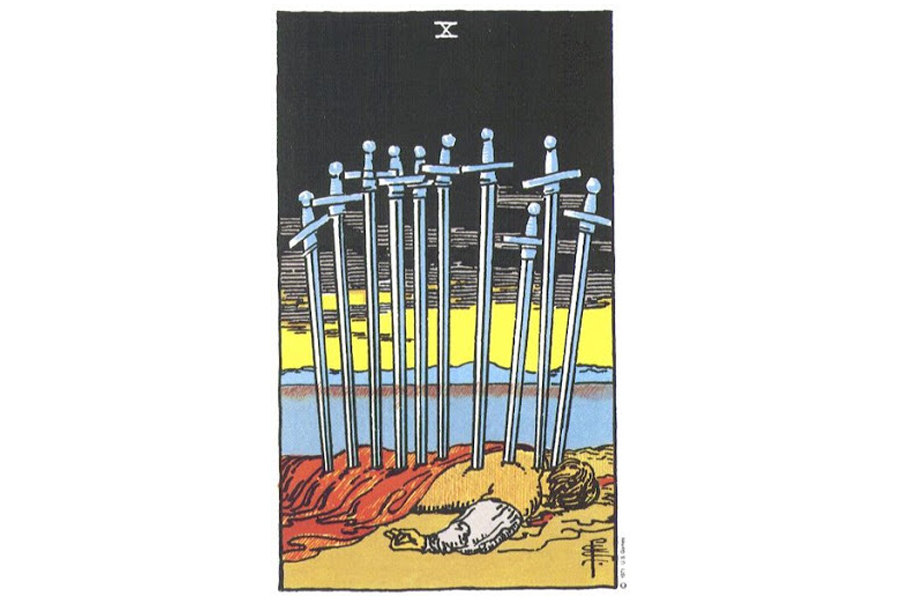 Ý nghĩa lá bài Ten Of Swords trong Tarot theo chuẩn Rider Waite Smith 4 Lá bài Ten Of Swords trong Tarot theo chuẩn Rider Waite Smith