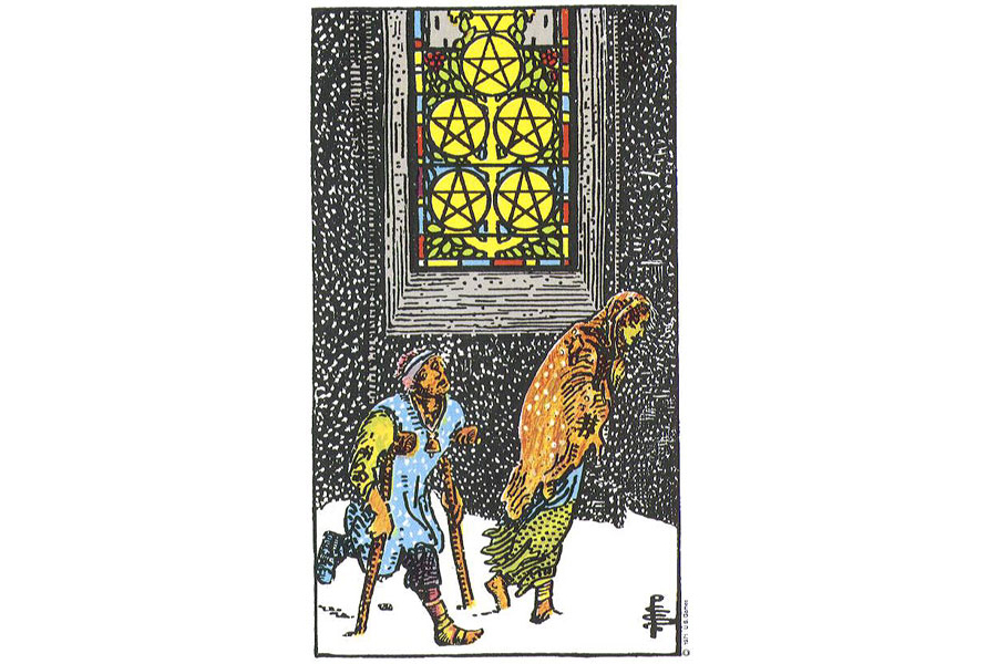 Ý nghĩa lá bài Five Of Pentacles trong Tarot theo chuẩn Rider Waite Smith 4 Lá bài Five Of Pentacles trong Tarot theo chuẩn Rider Waite Smith