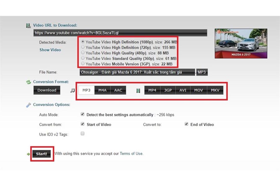Top 3 cách tải video trên Youtube nhanh chóng và đơn giản nhất 10 Tiếp đến chọn chất lượng, định dạng video cần tải về > Nhấn Start để bắt đầu quá trình chuyển đổi > Nhấn Download để tải về.