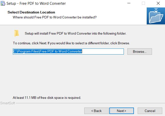 Phần mềm chuyển PDF sang word không lỗi font tốt nhất 13 Chọn nơi lưu trữ phần mềm Free PDF to Word Converter