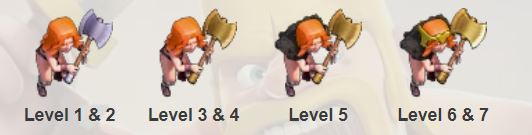 Valkyrie Clash of Clans 7 Hình dáng Valkyrie các cấp Level