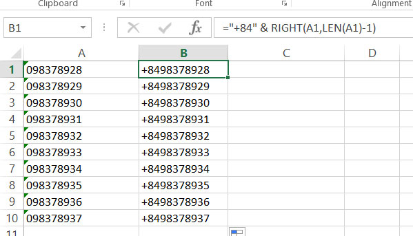 +84 và 0084 là gì? Tại sao trước số điện thoại lại có +84 hoặc 0084 8 Chuyển đổi đầu số 0 thành +84 bằng Excel