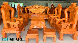 Bộ bàn ghế gõ đỏ tay 20 đẹp