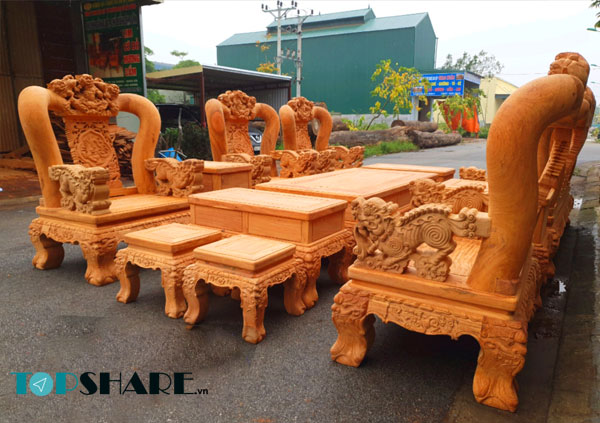 Mẫu bàn ghế gõ đỏ tay 20 dành cho phòng khách đẹp nhất hiện nay 35 Bộ bàn ghế tay 20 gõ đỏ cao cấp