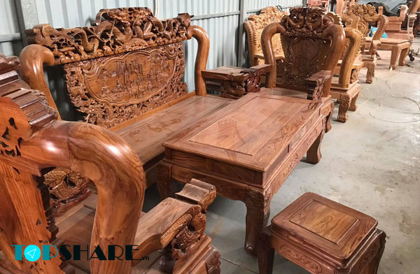 Mẫu bàn ghế gõ đỏ tay 20 dành cho phòng khách đẹp nhất hiện nay 36 Mẫu bàn ghế tay 20 gõ đỏ đẹp