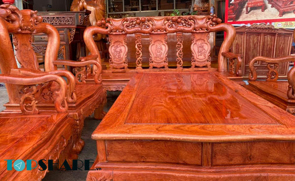 Mẫu bàn ghế gõ đỏ tay 20 dành cho phòng khách đẹp nhất hiện nay 38 Mẫu bàn ghế tay 20 gõ đỏ đẹp, thiết kế đơn giản