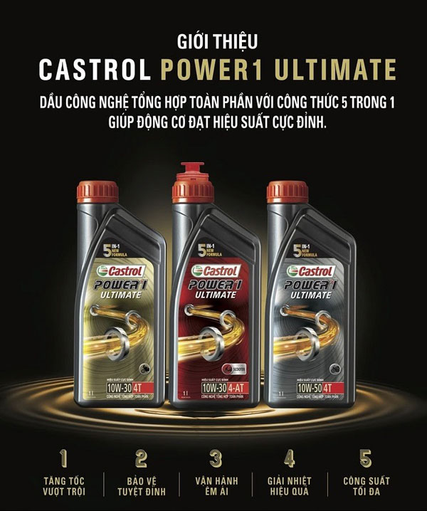 Top 7 Thương hiệu dầu nhớt xe máy tốt nhất hiện nay 10 Dầu nhớt Castrol Power