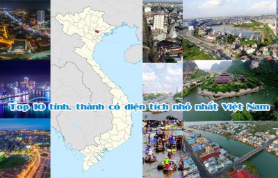 Top 10 tỉnh, thành có diện tích nhỏ nhất Việt Nam