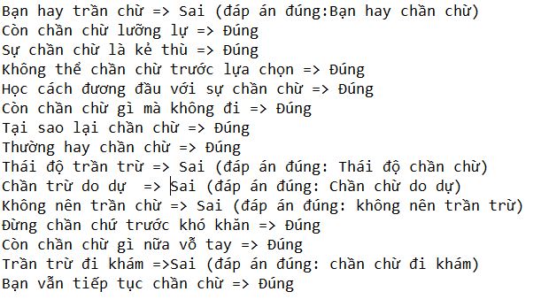 Chần chừ hay trần trừ là đúng chính tả? 4 Chần chừ hay trần trừ là đúng chính tả? 2