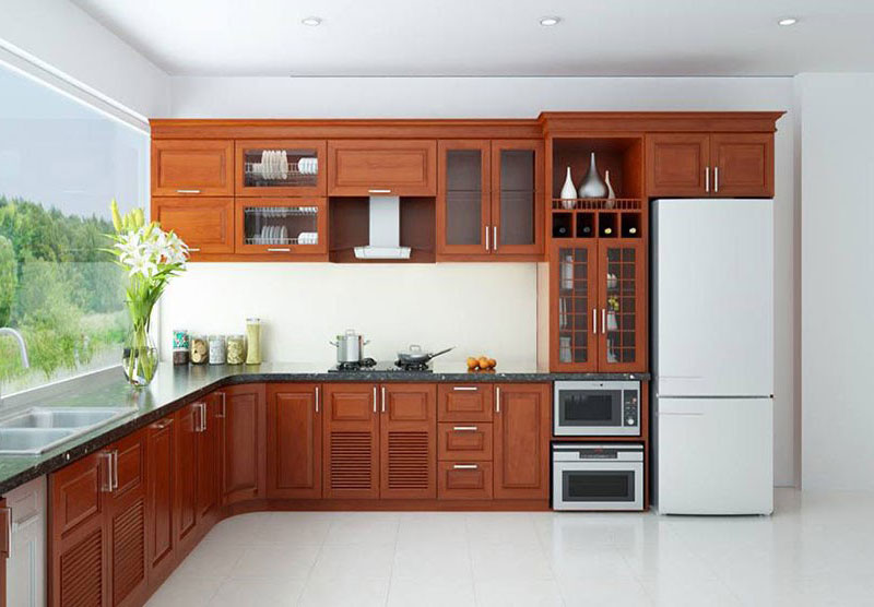 Top 30 Mẫu tủ bếp gỗ đẹp, chất lượng nhất 2021 19 Mẫu tủ bếp gỗ hình chữ L