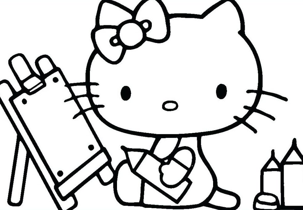Top 25+ Mẫu tranh tô màu Hello Kitty Cute, Dễ thương dành cho bé 26 Trang tô màu hello kitty