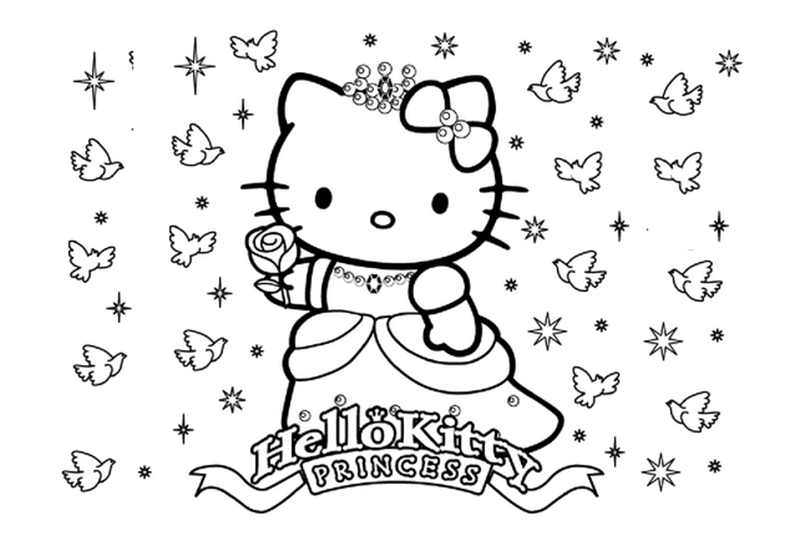 Top 25+ Mẫu tranh tô màu Hello Kitty Cute, Dễ thương dành cho bé 27 Trang tô màu công chúa hello kitty