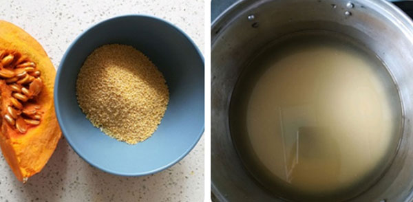 Cách nấu Cháo Bí Đỏ Hạt Kê cho bé ăn dặm siêu hấp dẫn 6 Các bước làm Cháo bí đỏ hạt kê cho bé ăn dặm siêu hấp dẫn bước 1