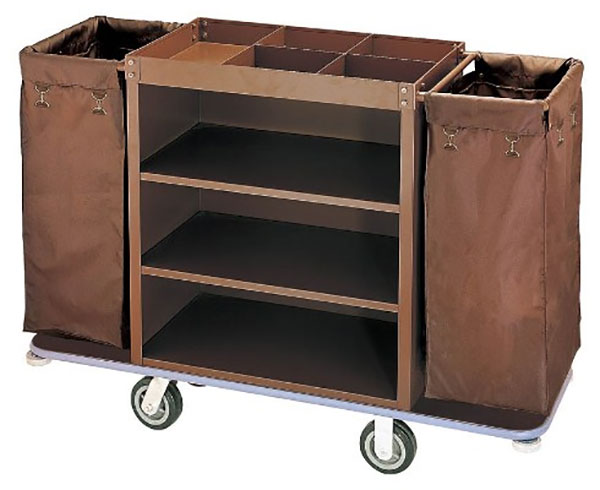 Top 6 mẫu Xe thu dọn đồ dơ tốt nhất hiện nay 15 Xe dọn phòng cao cấp 2 bên 2 túi gấp Mã 9803
