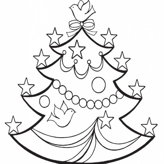 Tranh tô màu cây thông Noel đẹp