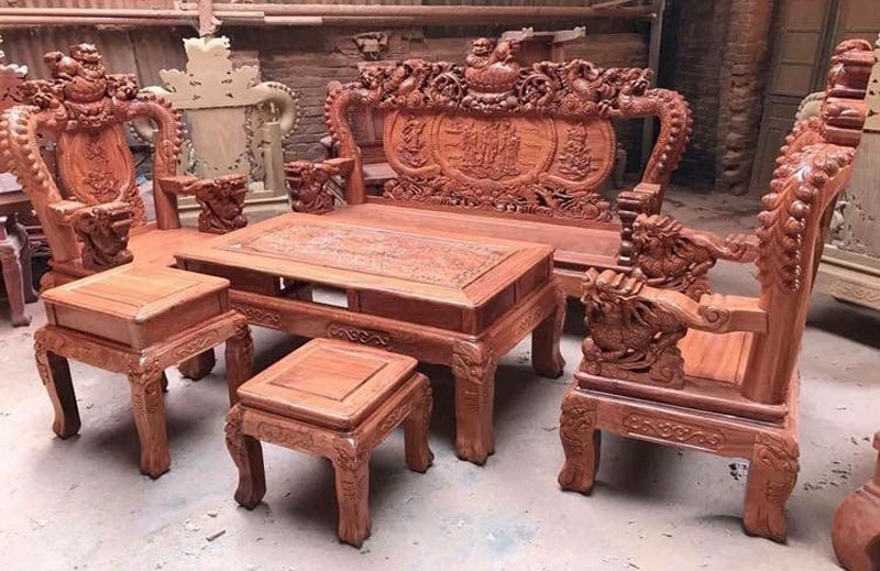 TOP 10+ Bộ bàn ghế gỗ hương đá tay 12 đẹp và sang trọng nhất hiện nay 25 Bộ bàn ghế gỗ hương đá rồng phượng tay 12