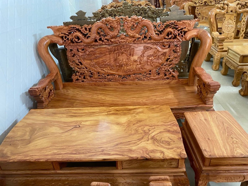 TOP 10+ Bộ bàn ghế gỗ hương đá tay 12 đẹp và sang trọng nhất hiện nay 28 Bộ bàn ghế gỗ hương đá tay 12 6 món