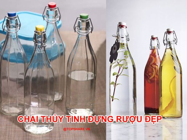 Chai thủy tinh đựng rượu đẹp