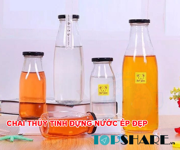 Chai thủy tinh đựng nước ép đẹp