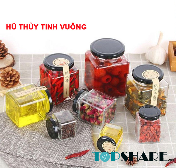 Hũ thủy tinh vuông