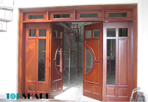 Top Những Mẫu Cửa Gỗ 4 Cánh Đẹp 2020 - Ai nhìn cũng mê 39 Mẫu cửa gỗ 4 cánh đẹp có kính 2020