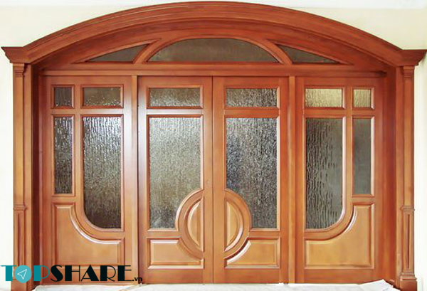 Top Những Mẫu Cửa Gỗ 4 Cánh Đẹp 2020 - Ai nhìn cũng mê 40 Mẫu cửa gỗ 4 cánh đẹp có kính thiết kế theo phong cách cổ điển
