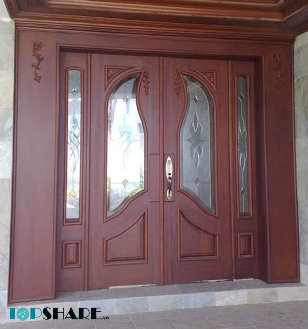 Top Những Mẫu Cửa Gỗ 4 Cánh Đẹp 2020 - Ai nhìn cũng mê 44 Mẫu cửa gỗ 4 cánh đẹp có kính thiết kế theo phong cách tân cổ điển