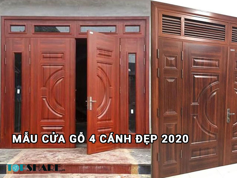 Top Những Mẫu Cửa Gỗ 4 Cánh Đẹp 2020 - Ai nhìn cũng mê 28 Mẫu Cửa Gỗ 4 Cánh Đẹp 2020