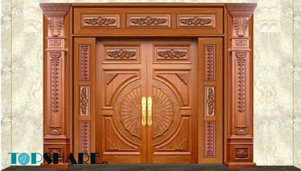 Top Những Mẫu Cửa Gỗ 4 Cánh Đẹp 2020 - Ai nhìn cũng mê 34 Mẫu cửa gỗ 4 cánh đẹp thiết kế văn hoa tỉ mỉ 2020