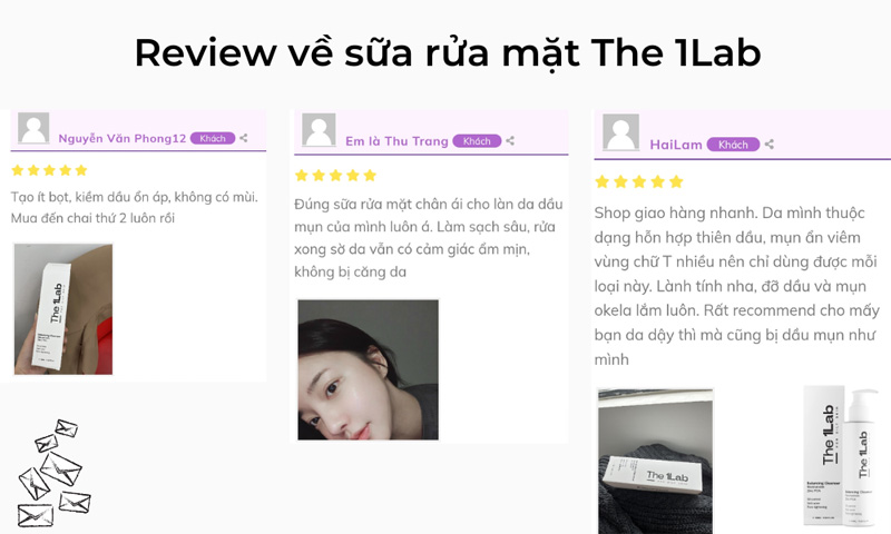 Sữa rửa mặt kiềm dầu The 1Lab có tốt không? Review chi tiết 7 Review sữa rửa mặt The 1Lab từ người dùng