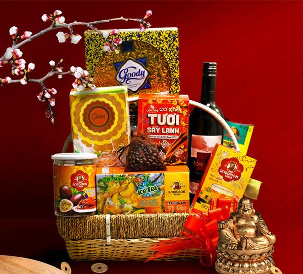 5+ món quà tết tặng khách hàng cao cấp, tinh tế, sang trọng 10 Giỏ quà tết tặng khách hàng