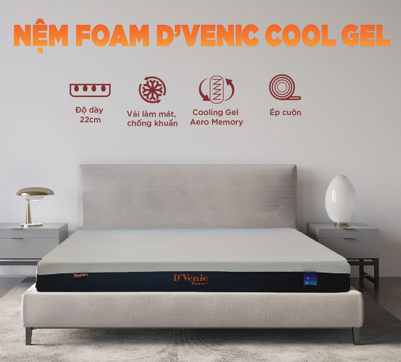 Nệm đa tầng Foam D’Venic Cool Gel mát lạnh, đàn hồi & nâng đỡ tối ưu 5 Nệm đa tầng Foam D’Venic Cool Gel mát lạnh, đàn hồi & nâng đỡ tối ưu