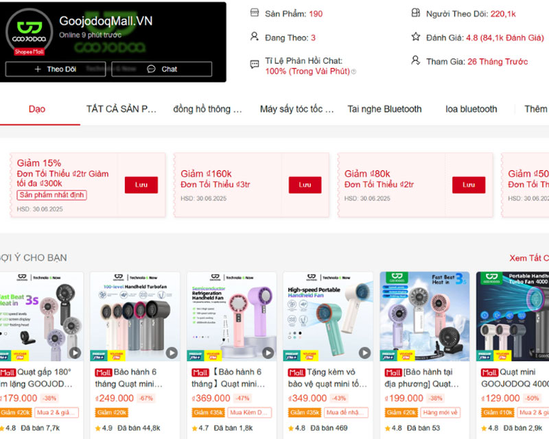Top 7 Shop Bán Quạt Rẻ, Chất Lượng Tốt, Mẫu Mã Đa Dạng Trên Shopee 8 Top 7 Shop Bán Quạt Rẻ, Chất Lượng Tốt, Mẫu Mã Đa Dạng Trên Shopee 8