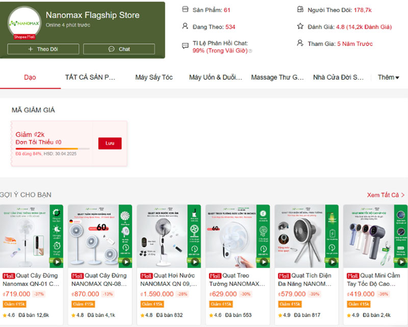 Top 7 Shop Bán Quạt Rẻ, Chất Lượng Tốt, Mẫu Mã Đa Dạng Trên Shopee 7 Top 7 Shop Bán Quạt Rẻ, Chất Lượng Tốt, Mẫu Mã Đa Dạng Trên Shopee 7